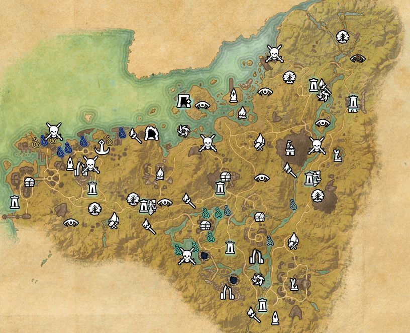 ESO fishing map Malabal Tor