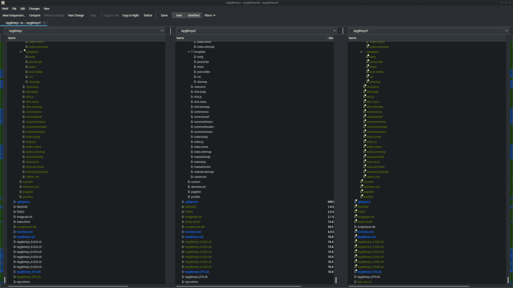 Using meld to merge forked folders